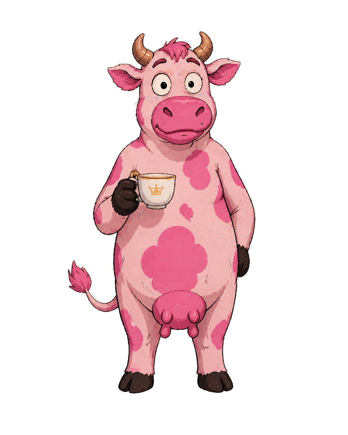 The established tea-drinking Pink Cow from The Pink Cow Shed